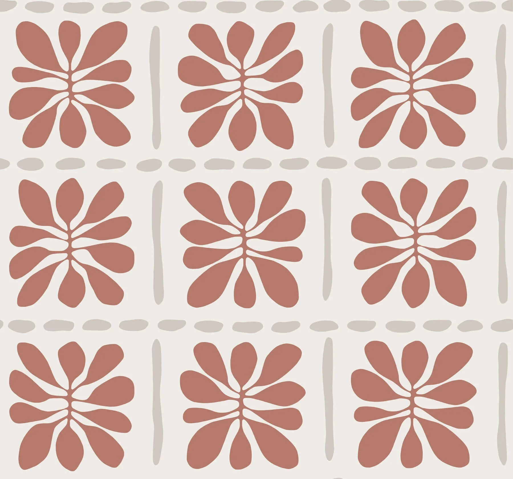 York Wallcoverings Mimosa Fleur wallpaper, color Terracotta, SKU ZM2809