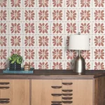 York Wallcoverings Mimosa Fleur wallpaper, color Terracotta, SKU ZM2809