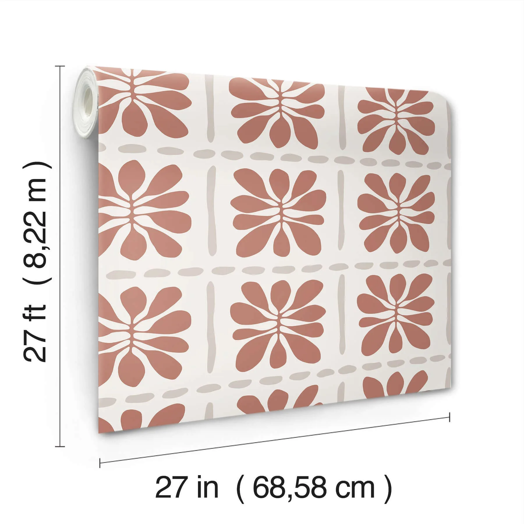 York Wallcoverings Mimosa Fleur wallpaper, color Terracotta, SKU ZM2809