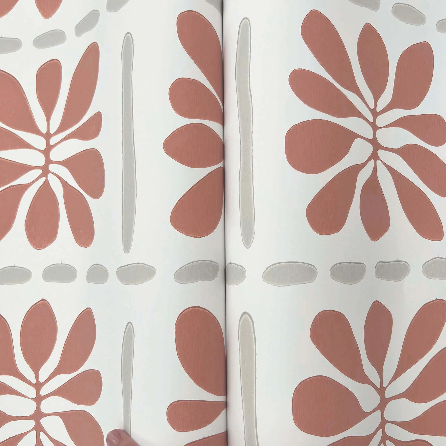 York Wallcoverings Mimosa Fleur wallpaper, color Terracotta, SKU ZM2809