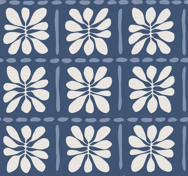 York Wallcoverings Mimosa Fleur wallpaper, color Ultramarine, SKU ZM2807