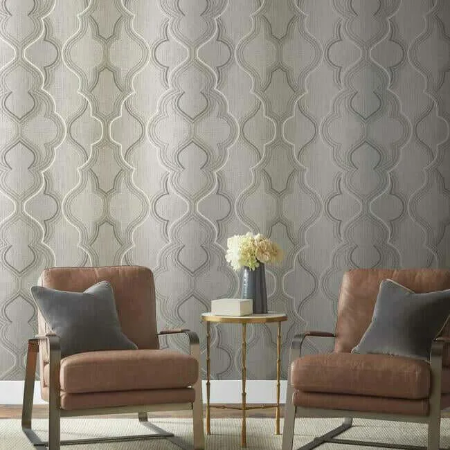 York Wallcoverings Modern Ombre Damask wallpaper, color Beige, SKU DM4941
