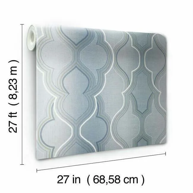 York Wallcoverings Modern Ombre Damask wallpaper, color Blue, SKU DM4944