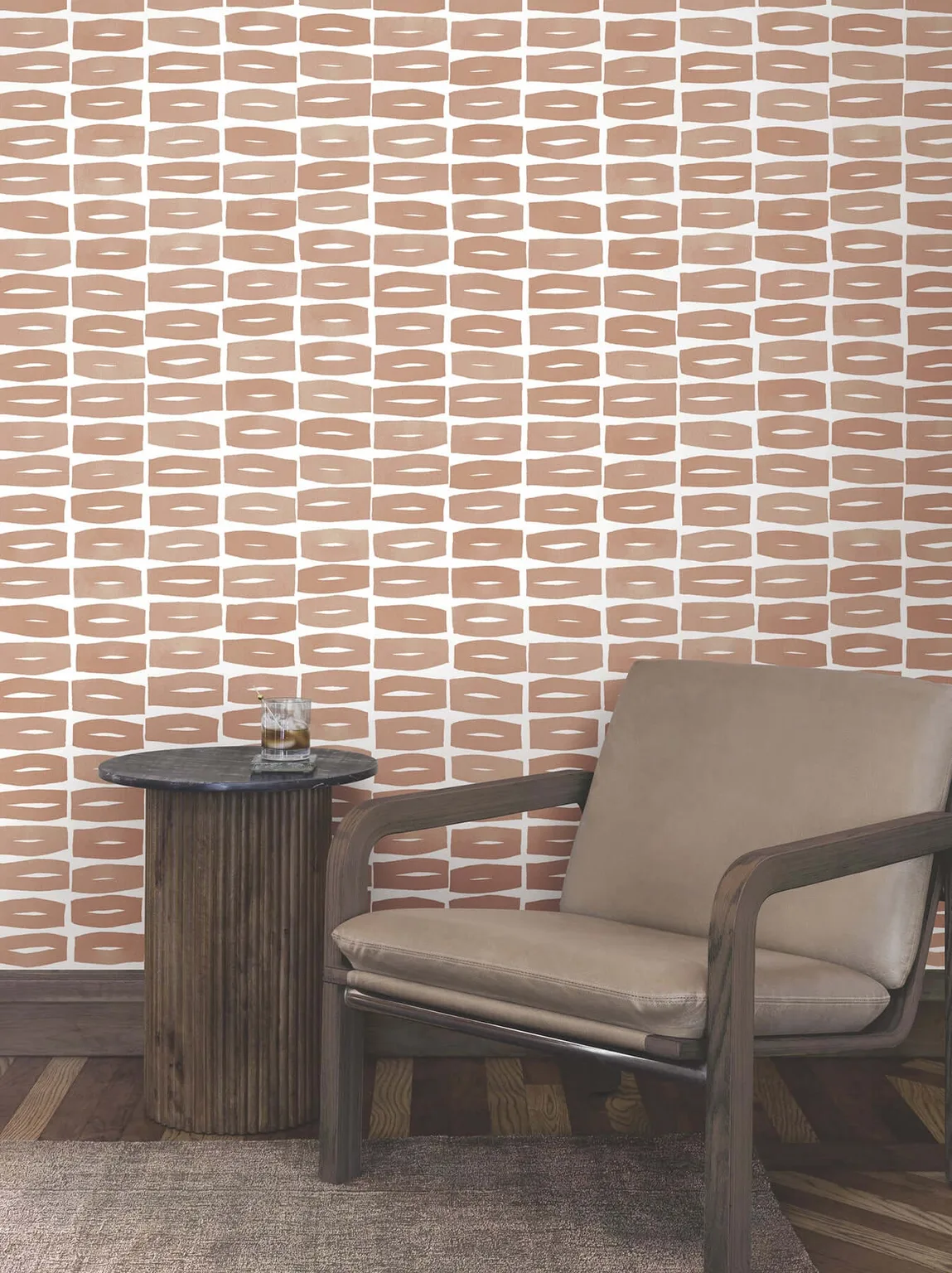 York Wallcoverings Modernist Motif wallpaper, color Terracotta, SKU ZM2861