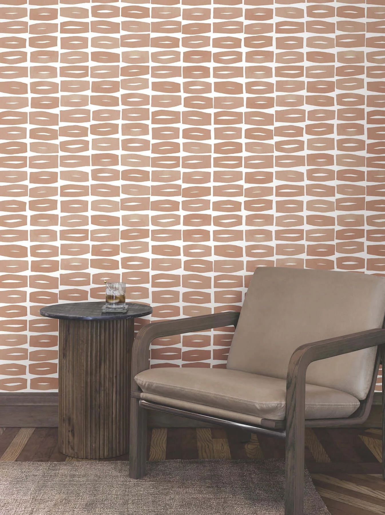 York Wallcoverings Modernist Motif wallpaper, color Terracotta, SKU ZM2861