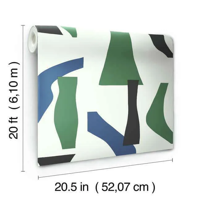 York Wallcoverings Modernist - Green & Blue Wallpaper | Buy Online York Wallcoverings Modernist wallpaper, color Green & Blue, SKU PSW1057RL
