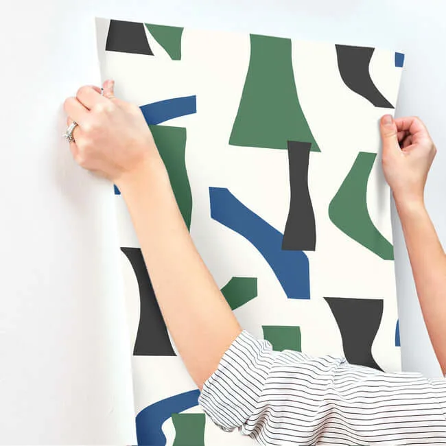 York Wallcoverings Modernist - Green & Blue Wallpaper | Buy Online York Wallcoverings Modernist wallpaper, color Green & Blue, SKU PSW1057RL