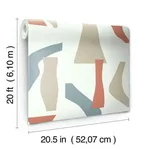 York Wallcoverings Modernist - Coral & Blue Wallpaper | Buy Online York Wallcoverings Modernist wallpaper, color Coral & Blue, SKU PSW1058RL