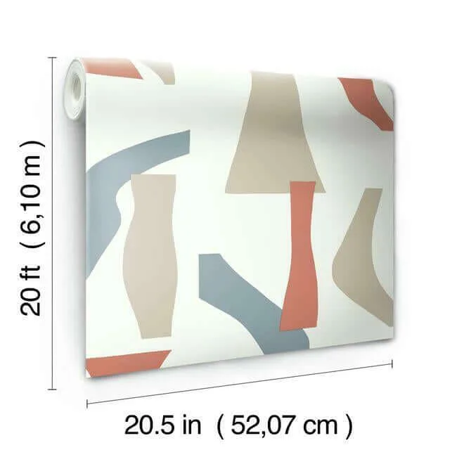 York Wallcoverings Modernist - Coral & Blue Wallpaper | Buy Online York Wallcoverings Modernist wallpaper, color Coral & Blue, SKU PSW1058RL