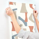 York Wallcoverings Modernist - Coral & Blue Wallpaper | Buy Online York Wallcoverings Modernist wallpaper, color Coral & Blue, SKU PSW1058RL