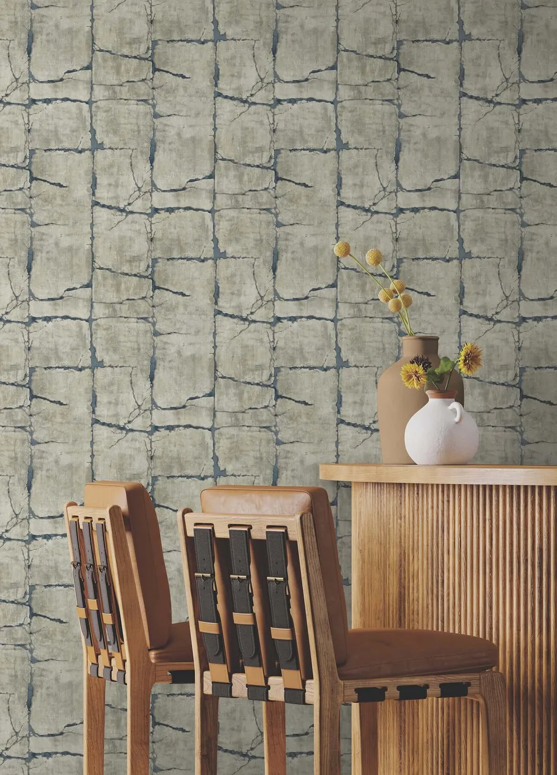 York Wallcoverings Mojave wallpaper, color Navy, SKU GN2582