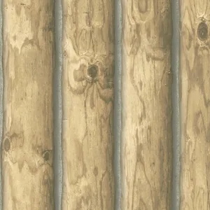 York Wallcoverings Mountain Logs wallpaper, color Light Brown, SKU CH7977