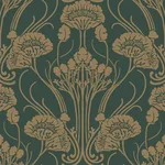 York Wallcoverings Nouveae Damask - Green Wallpaper | Buy Online York Wallcoverings Nouveae Damask wallpaper, color Green, SKU CA1566