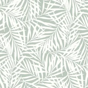 York Wallcoverings Oahu Fronds wallpaper, color Light Green & White, SKU CV4434