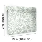 York Wallcoverings Oahu Fronds - Light Green & White Wallpaper | Buy Online York Wallcoverings Oahu Fronds wallpaper, color Light Green & White, SKU CV4434