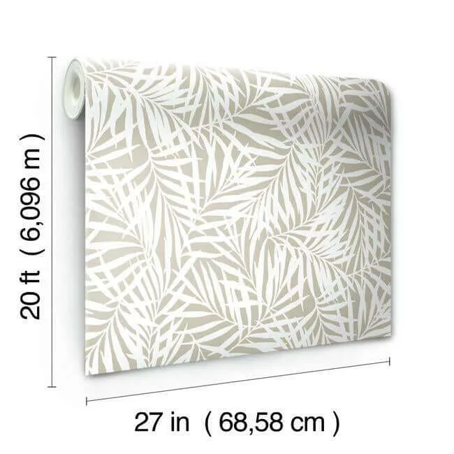York Wallcoverings Oahu Fronds - Off White Wallpaper | Buy Online York Wallcoverings Oahu Fronds wallpaper, color Off White, SKU PSW1147RL