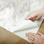 York Wallcoverings Oil & Marble wallpaper, color White & Grey, SKU PSW1127RL