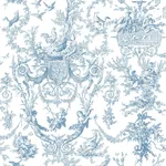 York Wallcoverings Old World Toile - Blue & White Wallpaper | Buy Online York Wallcoverings Old World Toile wallpaper, color Blue & White, SKU AT4241