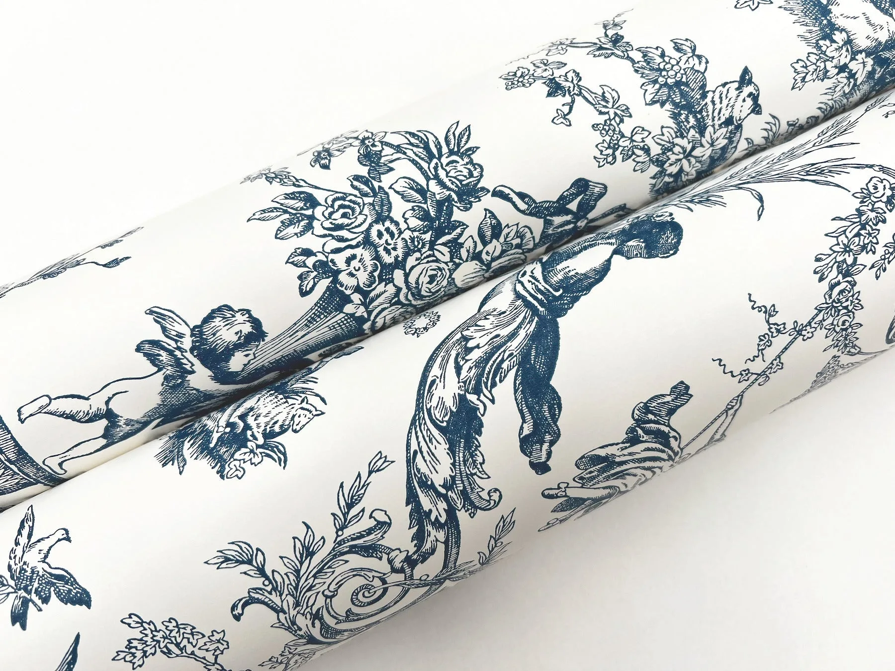 York Wallcoverings Old World Toile - Blue & White Wallpaper | Buy Online York Wallcoverings Old World Toile wallpaper, color Blue & White, SKU AT4241
