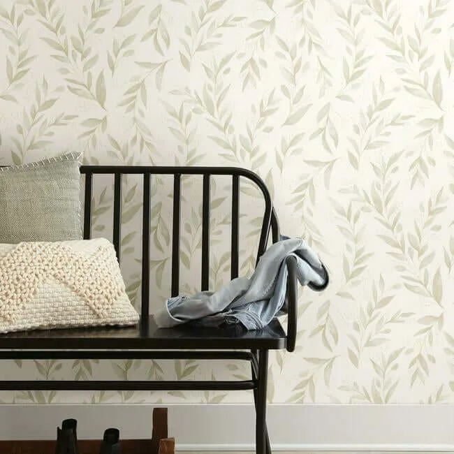York Wallcoverings Magnolia Home Olive Branch wallpaper, color Beige, SKU PSW1158RL