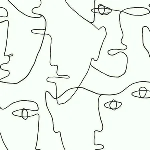 York Wallcoverings Pablo Portraits wallpaper, color Black, SKU PSW1053RL