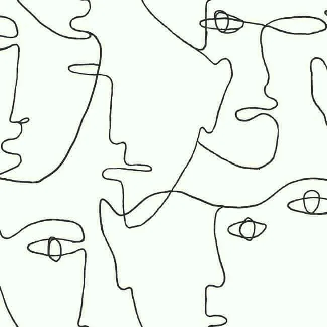 York Wallcoverings Pablo Portraits wallpaper, color Black, SKU PSW1053RL