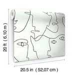 York Wallcoverings Pablo Portraits wallpaper, color Black, SKU PSW1053RL