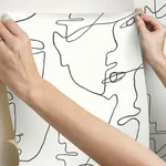 York Wallcoverings Pablo Portraits wallpaper, color Black, SKU PSW1053RL