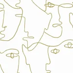 York Wallcoverings Pablo Portraits wallpaper, color Gold Metallic, SKU PSW1054RL