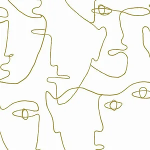 York Wallcoverings Pablo Portraits wallpaper, color Gold Metallic, SKU PSW1054RL
