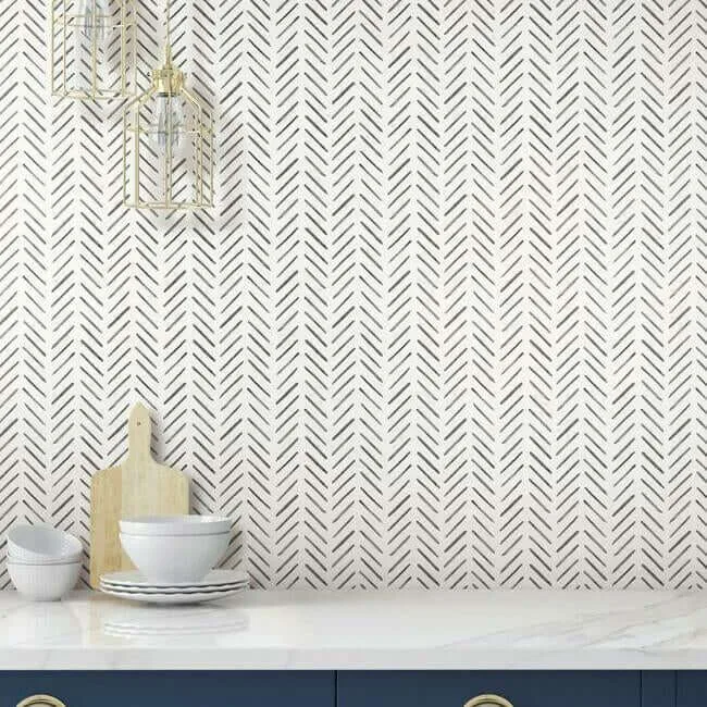 York Wallcoverings Painted Herringbone - Black Wallpaper | Buy Online York Wallcoverings Painted Herringbone wallpaper, color Black, SKU CV4454