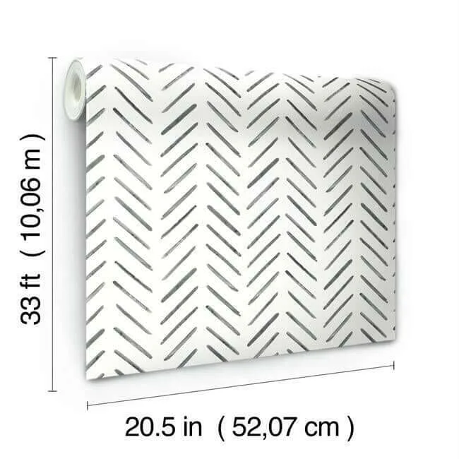 York Wallcoverings Painted Herringbone - Black Wallpaper | Buy Online York Wallcoverings Painted Herringbone wallpaper, color Black, SKU CV4454