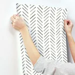 York Wallcoverings Painted Herringbone - Black Wallpaper | Buy Online York Wallcoverings Painted Herringbone wallpaper, color Black, SKU CV4454