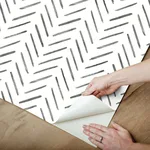 York Wallcoverings Painted Herringbone wallpaper, color Black, SKU PSW1525RL