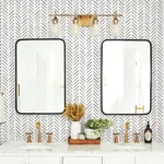 York Wallcoverings Painted Herringbone wallpaper, color Black, SKU PSW1525RL