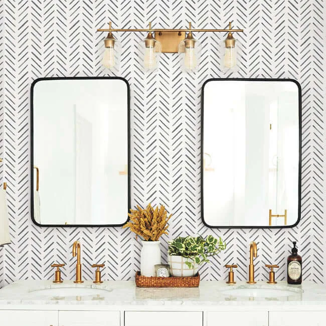 York Wallcoverings Painted Herringbone wallpaper, color Black, SKU PSW1525RL