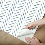 York Wallcoverings Painted Herringbone - Navy Wallpaper | Buy Online York Wallcoverings Painted Herringbone wallpaper, color Navy, SKU PSW1526RL