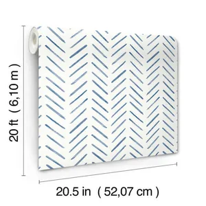 York Wallcoverings Painted Herringbone wallpaper, color Navy, SKU PSW1526RL