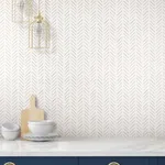 York Wallcoverings Painted Herringbone - Fog Wallpaper | Buy Online York Wallcoverings Painted Herringbone wallpaper, color Fog, SKU PSW1527RL