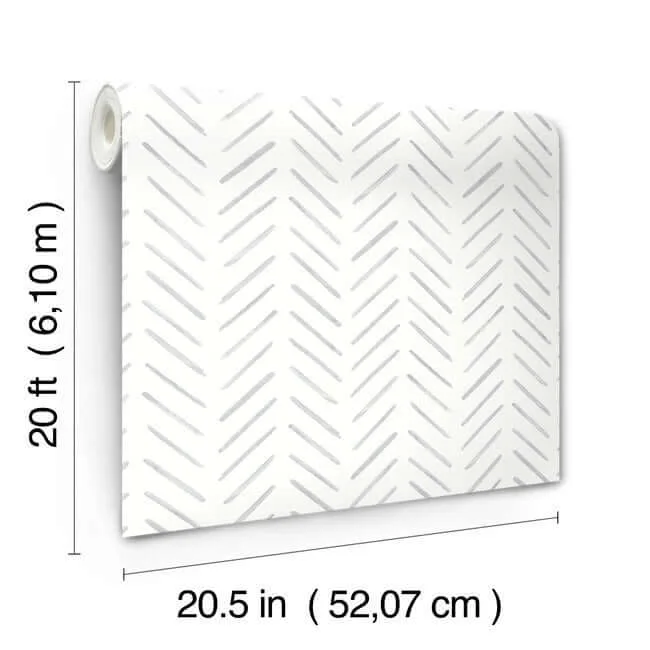 York Wallcoverings Painted Herringbone - Fog Wallpaper | Buy Online York Wallcoverings Painted Herringbone wallpaper, color Fog, SKU PSW1527RL