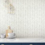 York Wallcoverings Painted Herringbone - Fern Wallpaper | Buy Online York Wallcoverings Painted Herringbone wallpaper, color Fern, SKU PSW1528RL