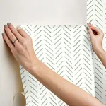 York Wallcoverings Painted Herringbone - Fern Wallpaper | Buy Online York Wallcoverings Painted Herringbone wallpaper, color Fern, SKU PSW1528RL