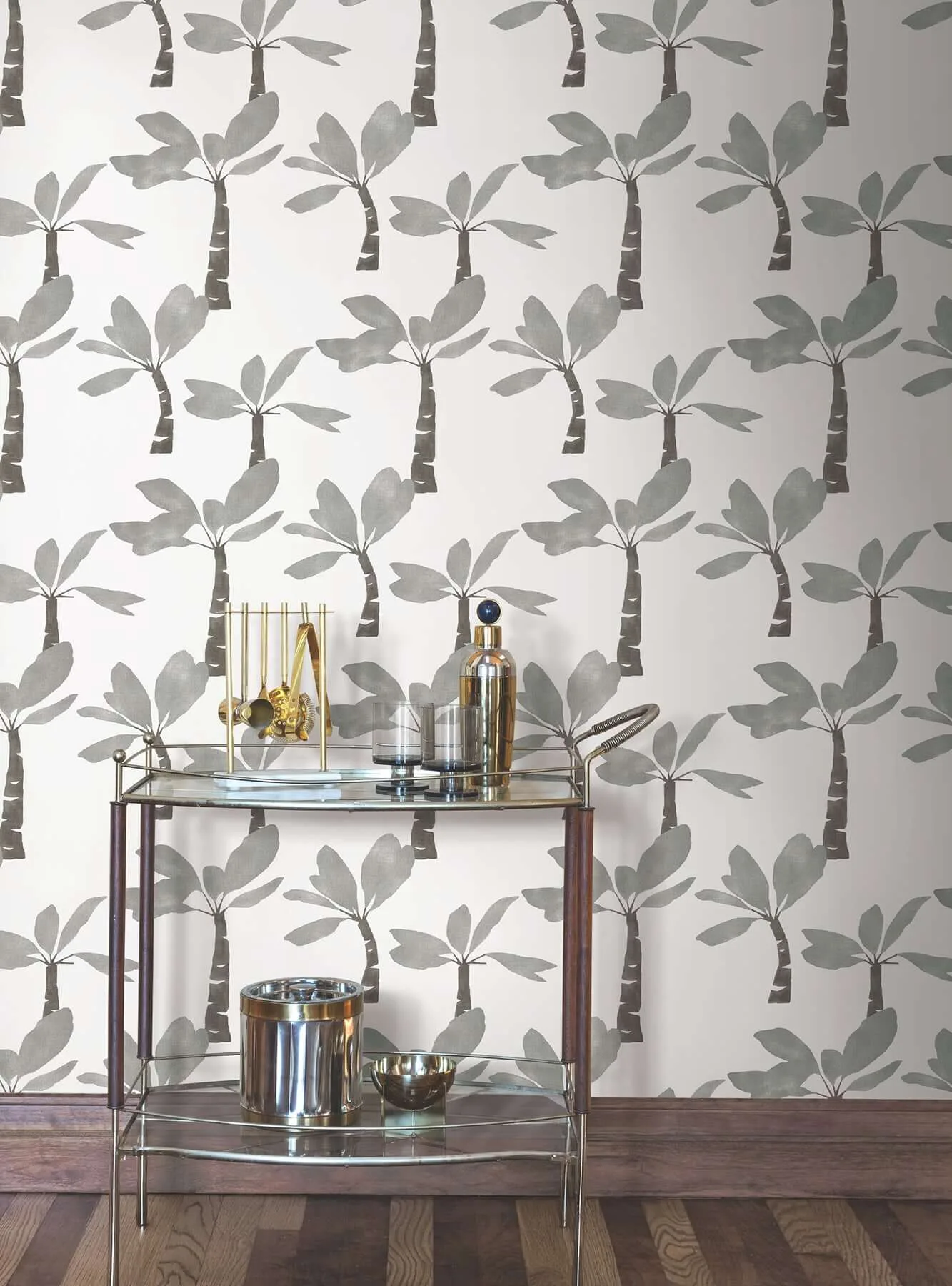 York Wallcoverings Painted Oasis wallpaper, color Carbon & Graphite, SKU ZM2838