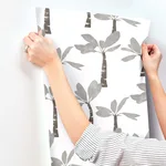 York Wallcoverings Painted Oasis wallpaper, color Carbon & Graphite, SKU ZM2838