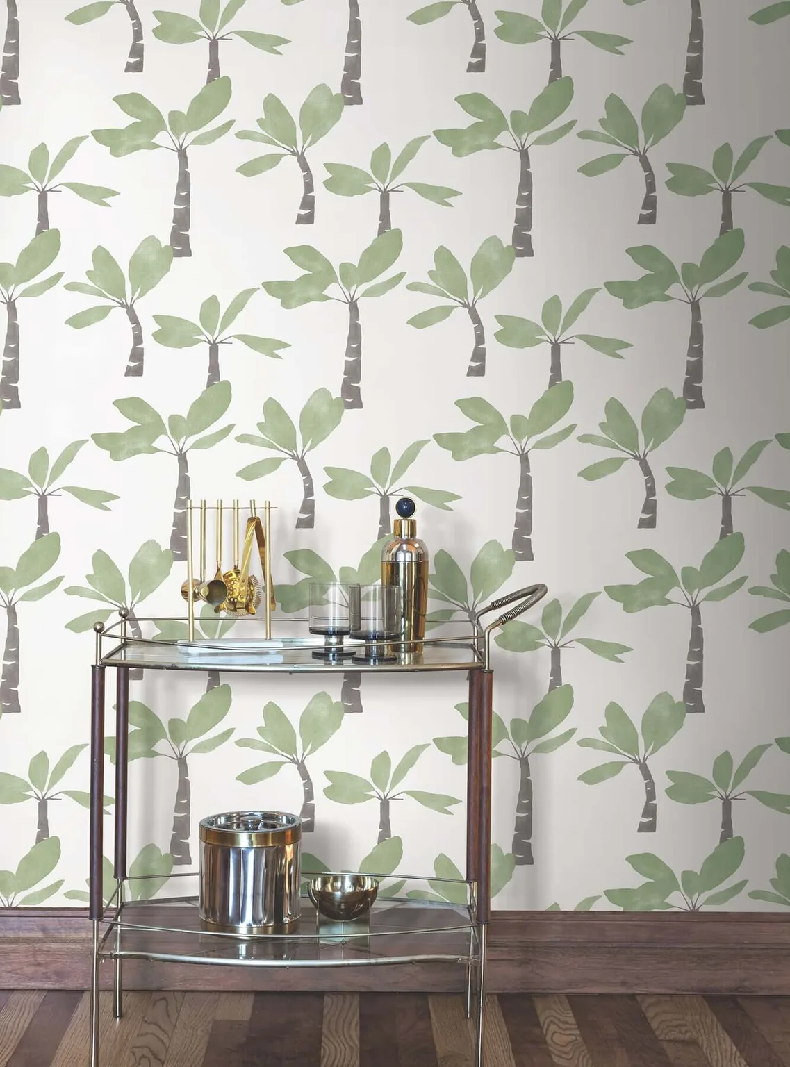 York Wallcoverings Painted Oasis wallpaper, color Leaf Green, SKU ZM2839