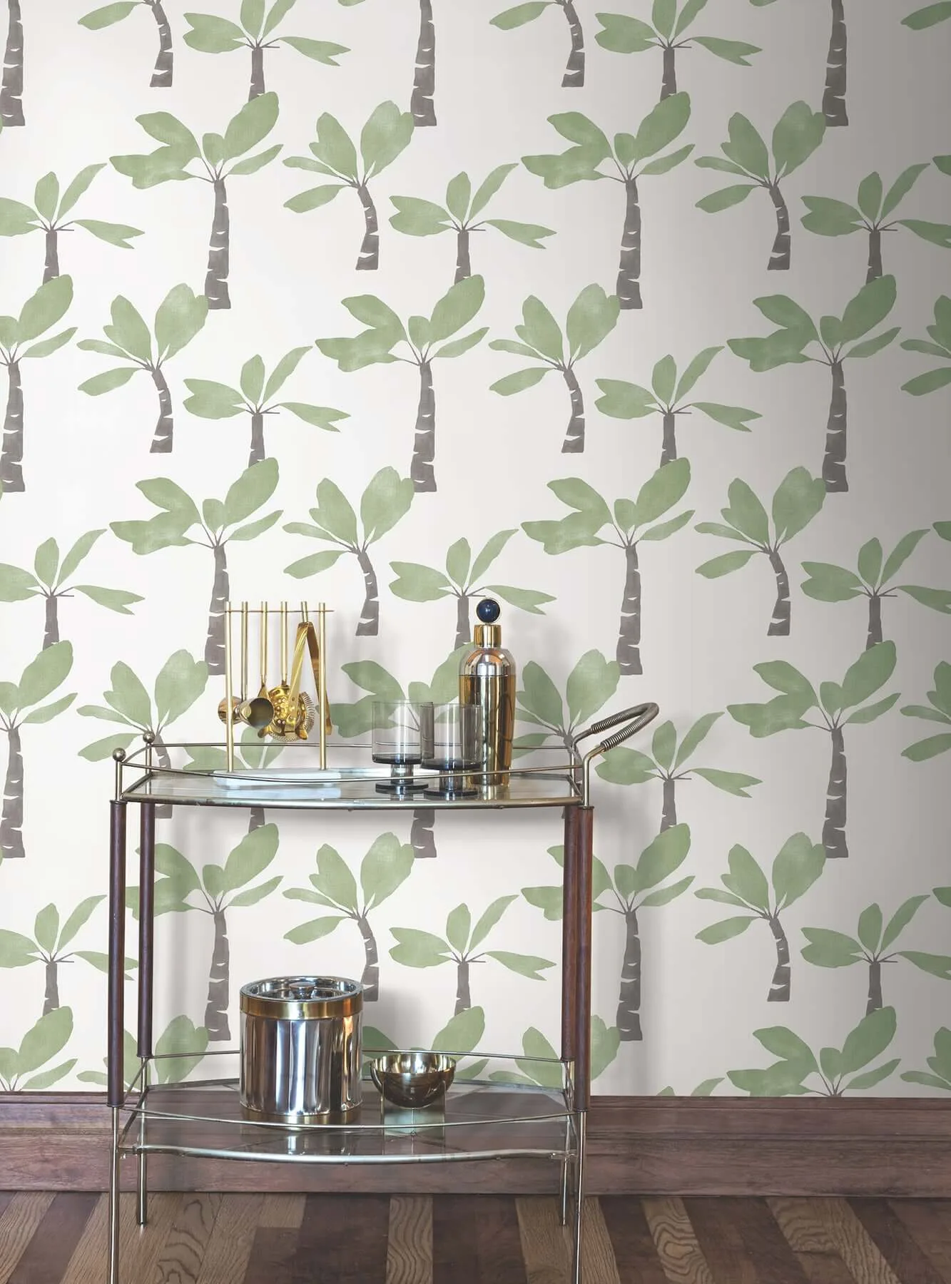 York Wallcoverings Painted Oasis wallpaper, color Leaf Green, SKU ZM2839