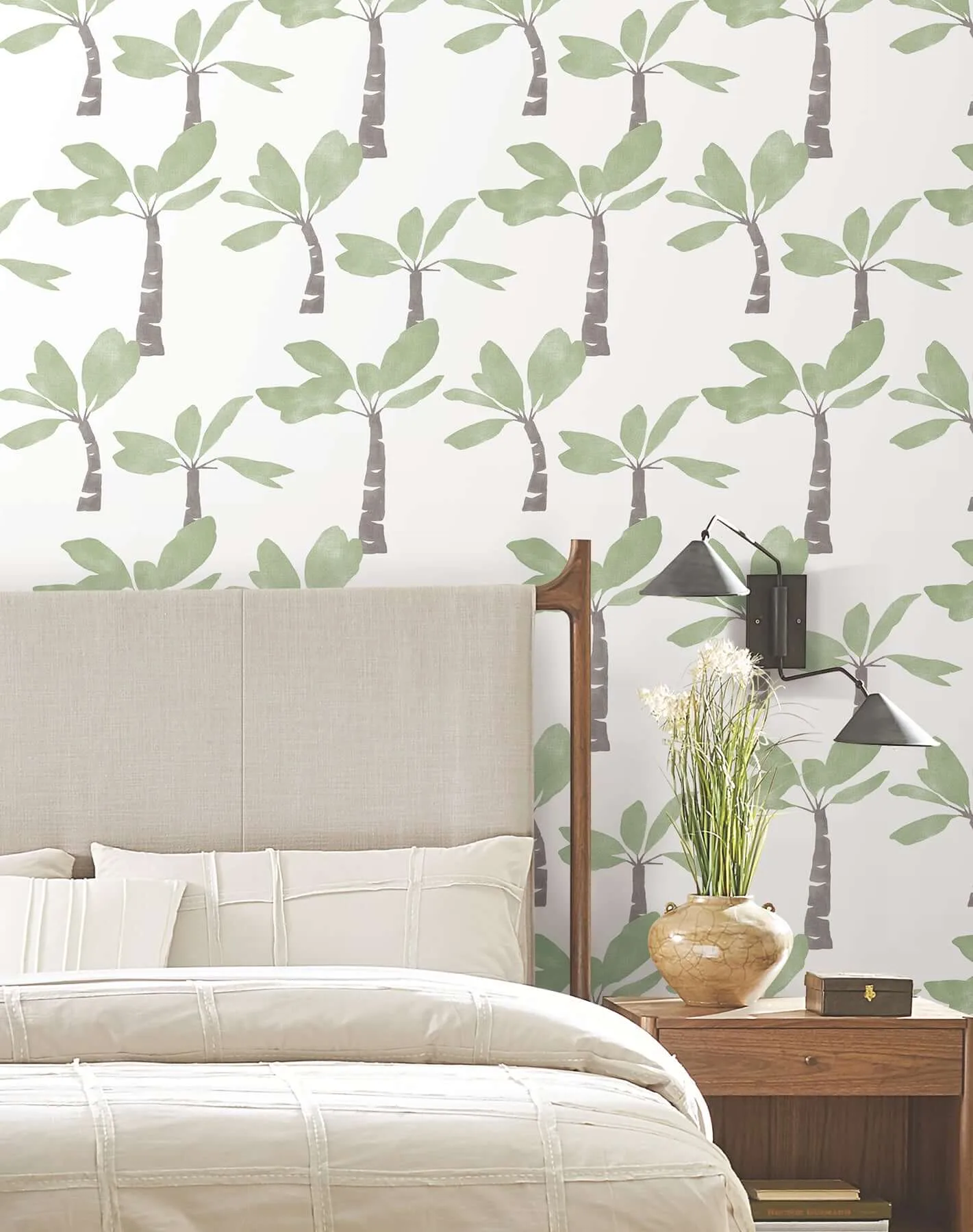 York Wallcoverings Painted Oasis - Leaf Green Wallpaper | Buy Online York Wallcoverings Painted Oasis wallpaper, color Leaf Green, SKU ZM2839