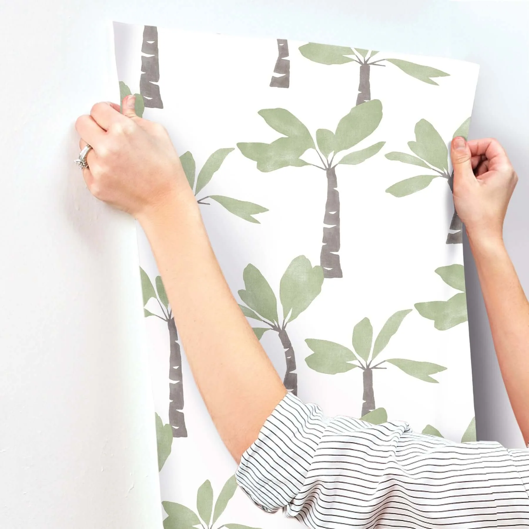 York Wallcoverings Painted Oasis - Leaf Green Wallpaper | Buy Online York Wallcoverings Painted Oasis wallpaper, color Leaf Green, SKU ZM2839