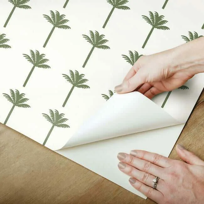 York Wallcoverings Palm Bay wallpaper, color Green, SKU PSW1150RL