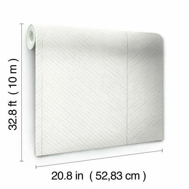 York Wallcoverings Palm Chevron wallpaper, color White & Silver, SKU TC2692